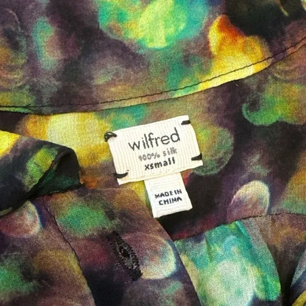 Wilfred multicolor sheer silk blouse size XS - Image 4