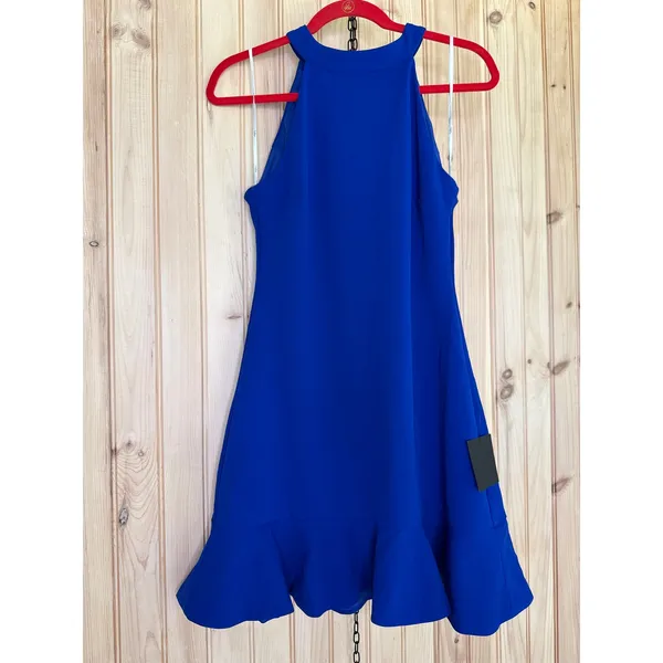 NWT Lulus All About Dancing Royal Blue Halter Ruffled Mini Dress Party Size M - Image 2