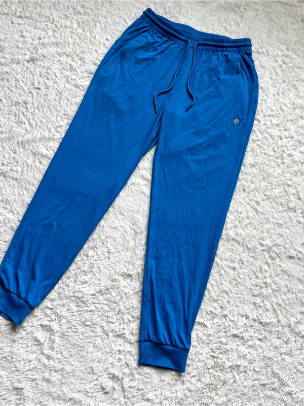 G Gradual Womens Jogger Pants M Blue Zipper Pocket Tapered Running Lounge Travel - Image 5