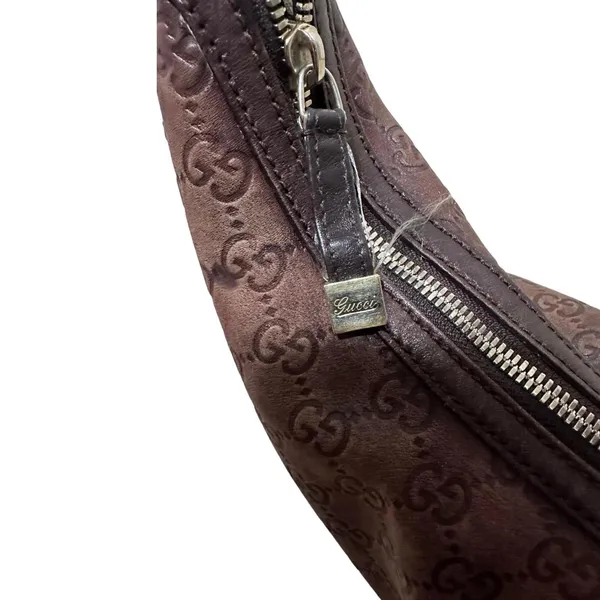 Authentic GUCCI Guccissima Large Leather Princy Hobo‎ Shoulder Bag Brown 162882 - Image 3
