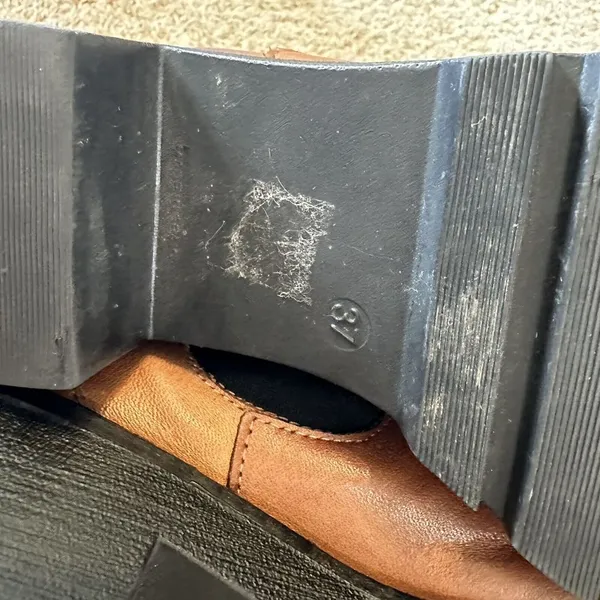 Anthropologie Stompy Chelsea Ankle Pull On Brown‎ Leather Boots Size 37/US6.5-7 - Image 10