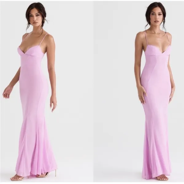 NWOT HOUSE OF CB Loren Pink Corset Maxi Dress sz L - Image 4