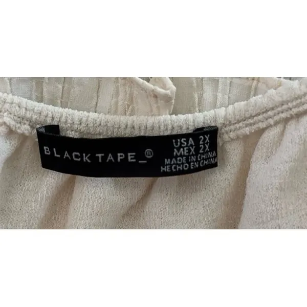 Black Tape Women's Ivory Cream‎ Textured Ruffled Tank top Size 2X - Image 7