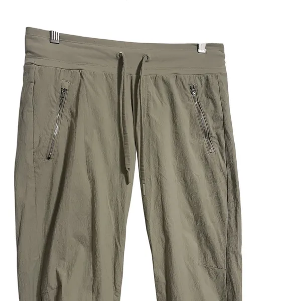 Athleta Tan Jogger‎ Pants Size 6 Zip Pockets Drawstring Waist Athleisure - Image 5