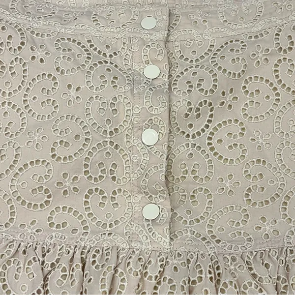 Sandro Ruffled broderie anglaise cotton mini skirt - Image 7