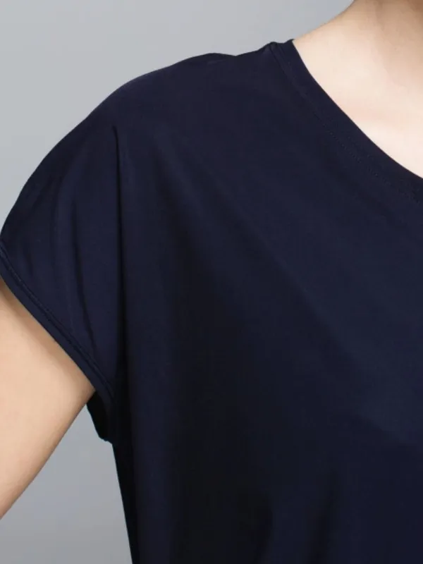 Lululemon If You're Lucky Short Sleeve Naval Blue Moody Mirage Open Cut-Out Back - Image 4