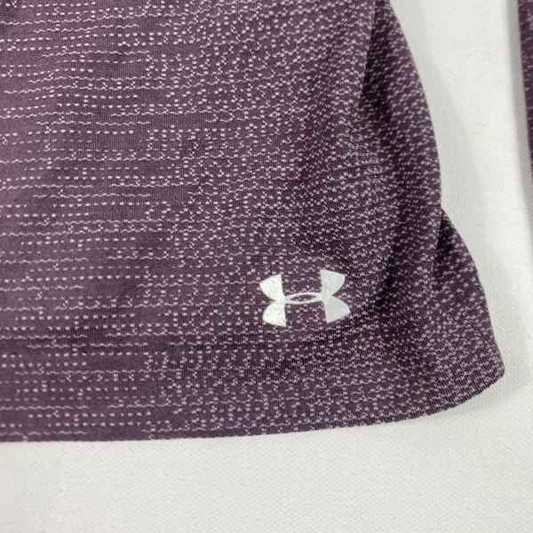 Under Armour Shirt Womens Medium Purple Long Sleeve Open Back Seamless Athletic - Image 2