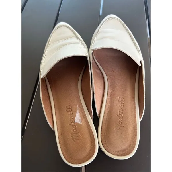Madewell The Frances Skimmer Mules Leather Slides Beige Size 6 - Image 8