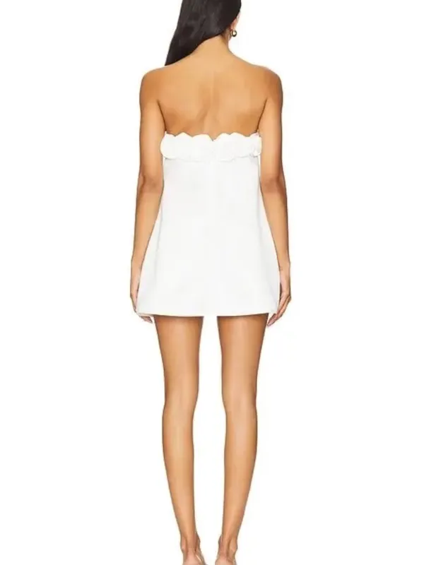 NWT WeWoreWhat Strapless A-Line Rose Mini Dress Duchess Satin Size 0 Formal - Image 2