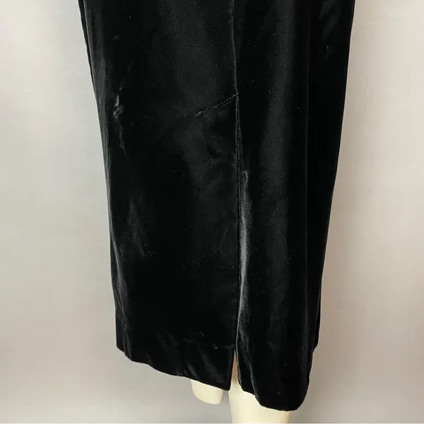 Vintage Velvet Skirt‎ Gathered Waistband Black Midi Straight Michelle Stuart - Image 7