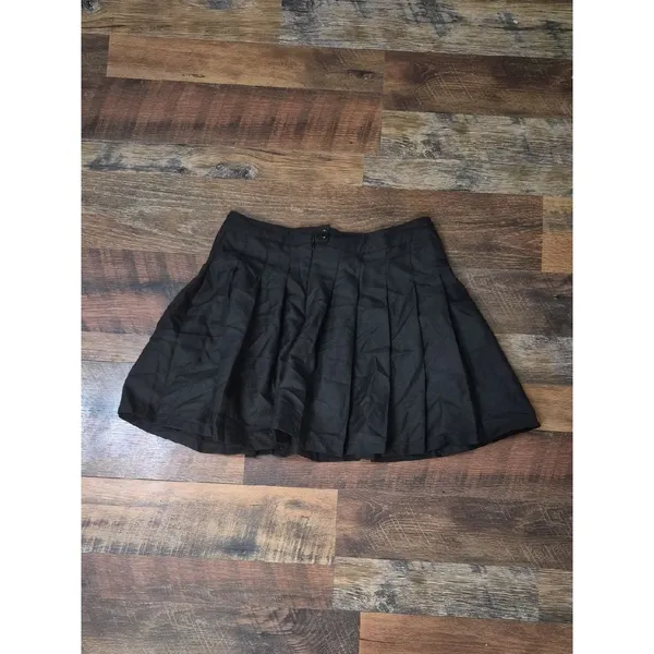 Black Pleated Mini Skirt - Women Medium Gorpcore Preppy Emo - Image 4