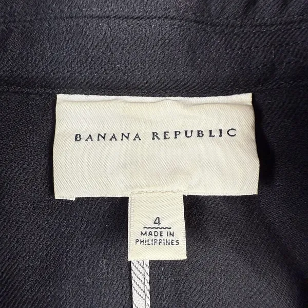 Banana Republic Wool Jacket Women's‎ Size 4 Black Raw Edge Detail Military Moto - Image 4