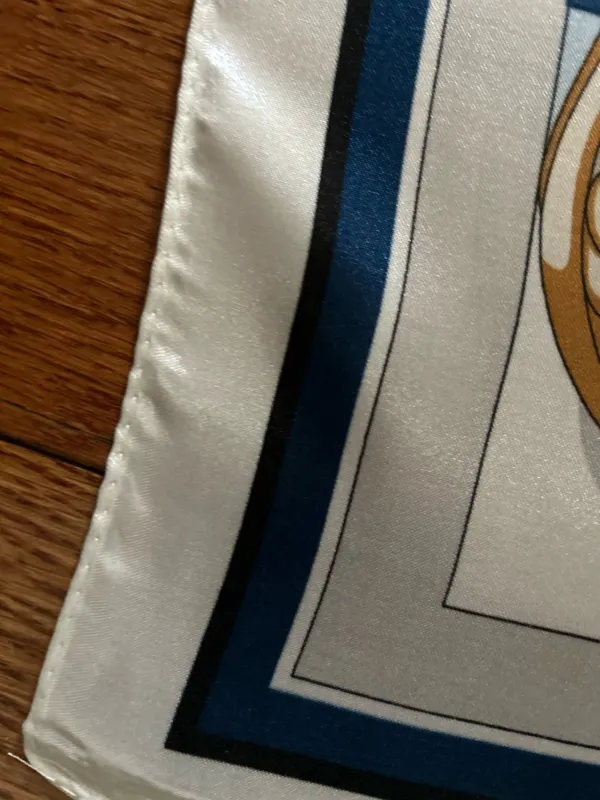Vintage Square Sailing BOAT,WHEEL&Anchor 35/35 Oversized satin Silky SCARF - Image 18