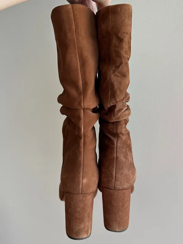 Banana Republic Midshaft Slouch Suede Boots, Nutmeg, Size 9.5 - Image 4