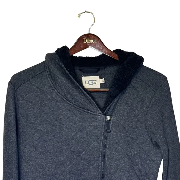 UGG‎ Australia Women's Jacket Kayla Quilted Hoodie Asymmetrical Black Large NWT - Image 2
