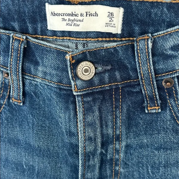 Abercrombie & Fitch The‎ Boyfriend Mid Rise Jeans Medium Wash - Image 5