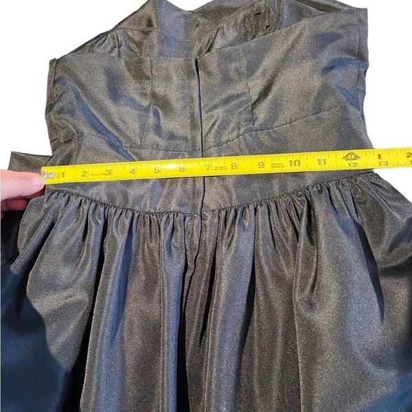 HOST PICK Vintage Talbots Kappi 80’s Black Taffeta Strapless PROM Dress Size SP - Image 11