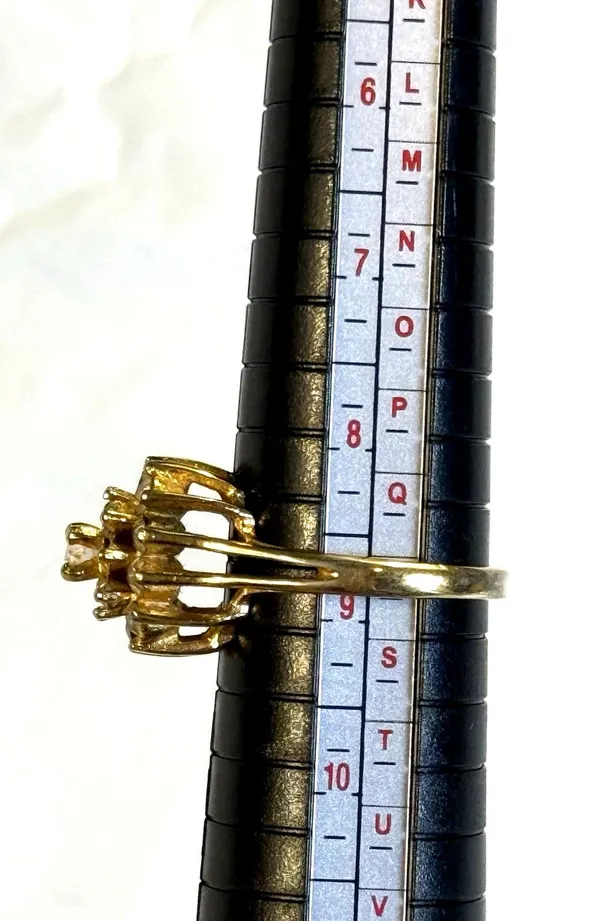 Vintage 18K HGE Rhinestone Tiered Cluster Cocktail Ring 9⁠ - Image 8