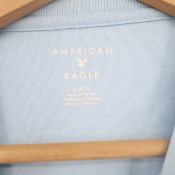 American Eagle T-Shirt Womens L Graphic Tee Blue Flamingo Tides Lounge Excellent - Image 2