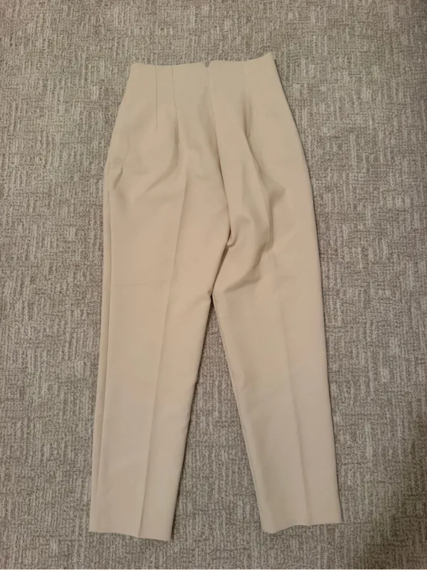 Zara Cream High-Waist Tailored Trousers - Image 5
