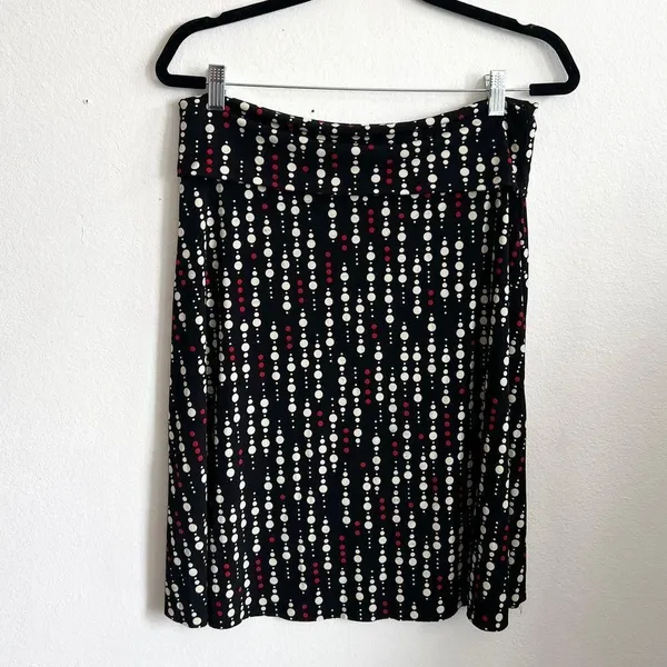 Vintage Y2K Low Rise Black‎ Polka Dot Midi Skirt 90's 00's Fairycore Large - Image 2