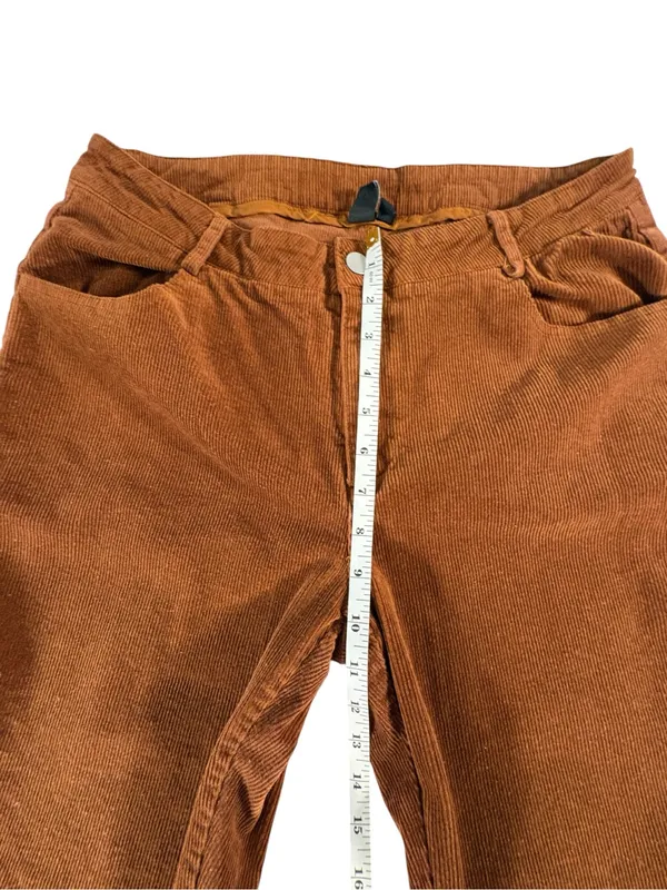 Windsor Brown Corduroy Flare Pants Womens L Bell Bottom 70s Y2K Boho - Image 8