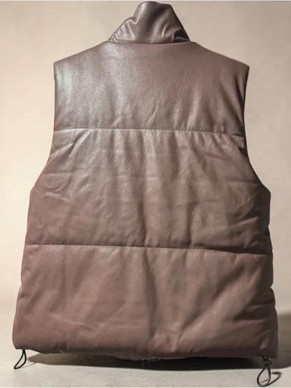 Ci Sono Brown Faux-Leather Sherpa Vest - Image 3