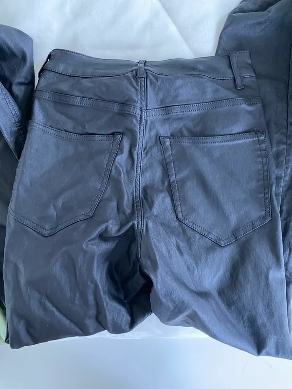 Black Leather Pants Size 2 - Image 2