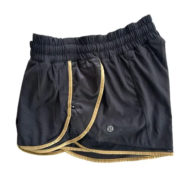 Lululemon Super Squad Short Black Gold Size 6 Run Gym 3" Gym Run Walk - Image 3