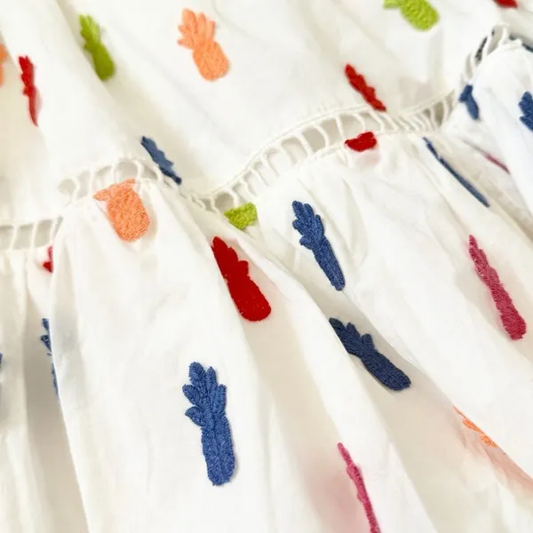 Farm Rio Anthropologie Multicolor Pineapple Midi Dress Size M - Image 8