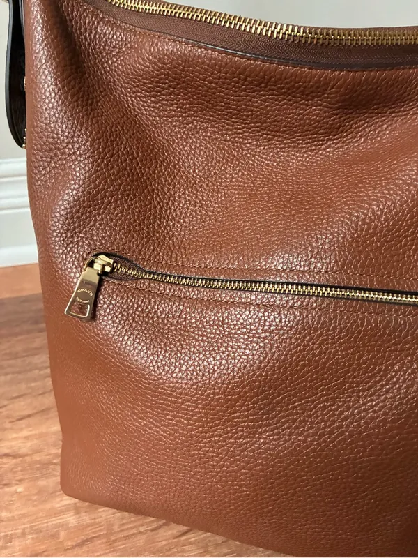 Coach Val Leather Crossbody Duffle Bag, Redwood Brown / Gold, C2818 - Image 7