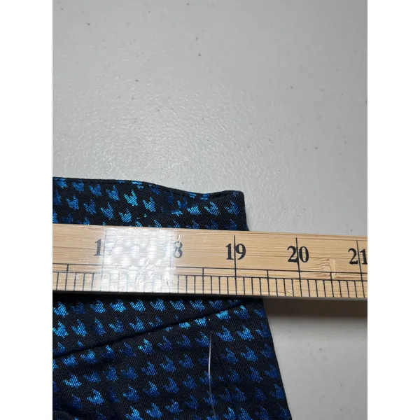 Old Navy NWT Pixie Ankle Pants 18 Cotton Blend Blue‎ Metallic Print Stretch Y2K - Image 7