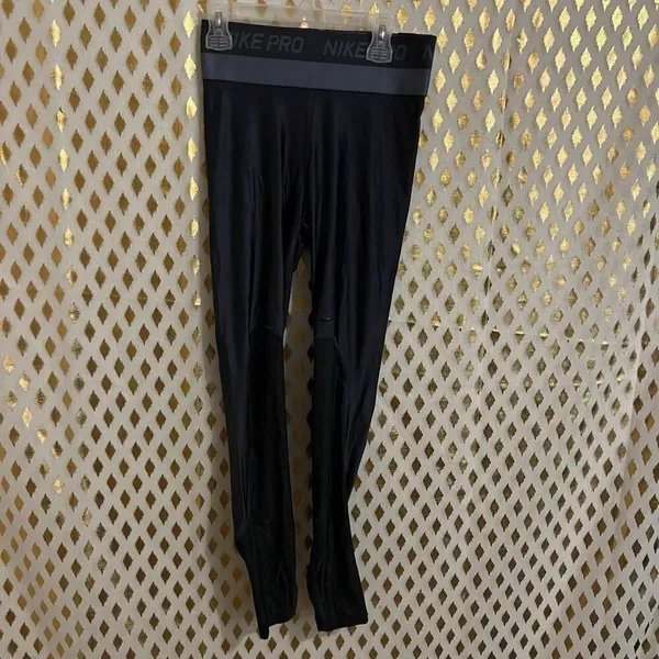 Nike pro hypercool leggings tight fit training blue gray size S - Image 7