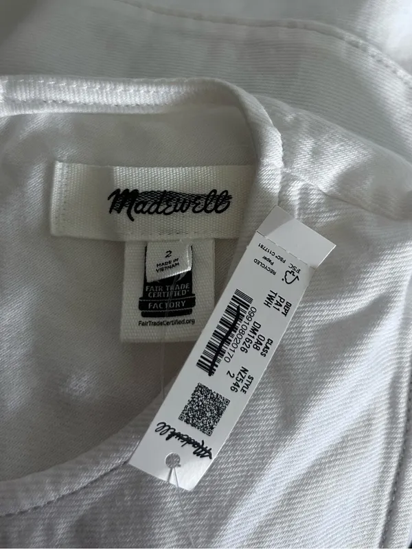 NWT Madewell White Denim Seamed Maxi Dress Size 2‎ - Image 8