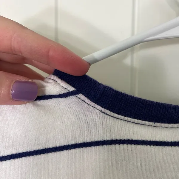 Chelsea Cambell‎ women’s white navy striped shirt sleeve tshirt top XL - Image 5