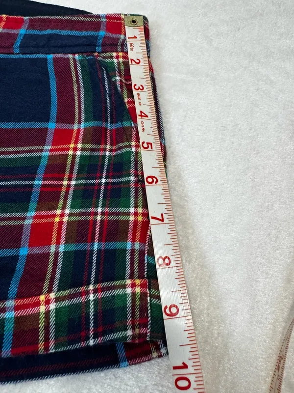 Abercrombie & Fitch Classic Tartan Flannel Cotton Trouser Shorts Size 8 - Image 6