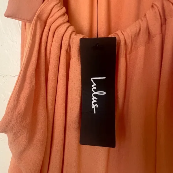 NWT Lulu’s peach tie strap maxi dress size S - Image 4