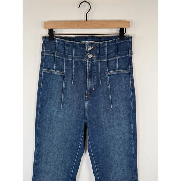 We The Free People Womens Jeans Blue Jayde Flare Denim High Rise Stretch Size 29 - Image 6