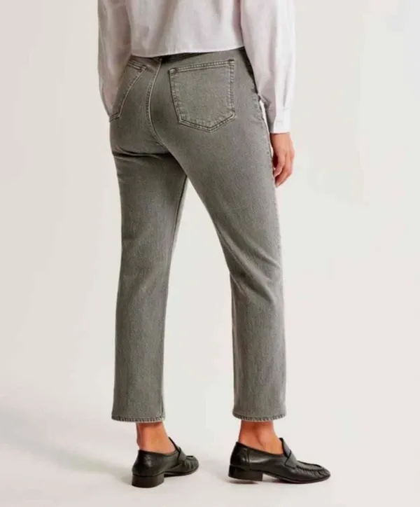 Abercrombie Curve Love Ultra High-Rise Ankle Straight Grey Jeans - Image 3