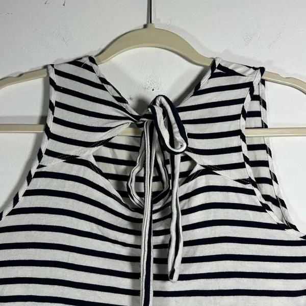 Green Envelope Los Angeles‎ Navy White Striped Tie Back Tank Top Womens Medium - Image 5