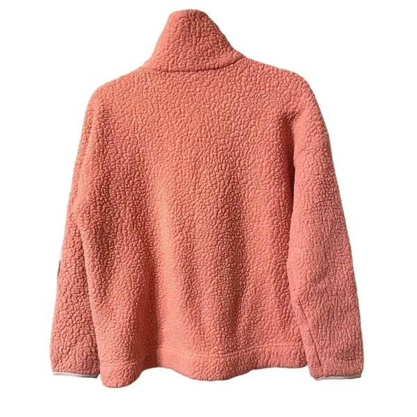 J.Crew Peachy Pink Quarter Zip Sherpa Pullover - Image 3