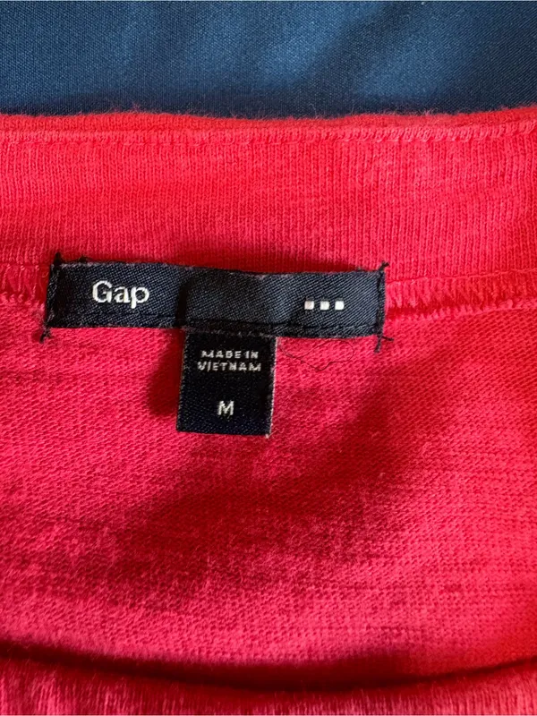 Gap Pink Navy White Striped T-Shirt Dress Drawstring Waist Nautical Size M - Image 2