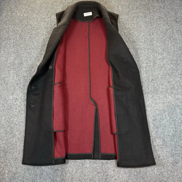 Untuckit Women's Small Black Maroon‎ Wool Double Breasted Long Vera Vest - Image 2