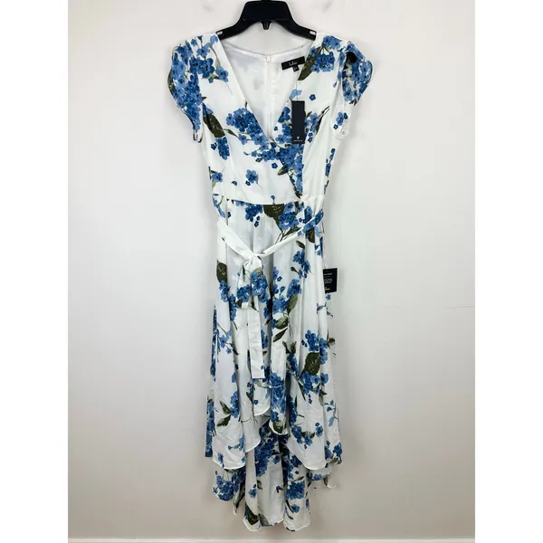 Lulus French Countryside White Floral Print High Low Dress Cocktail Small NWT - Image 5