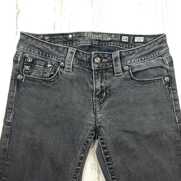 Miss Me Signature Skinny Jeans Black Size 28 Low Rise Stretch Denim - Image 6