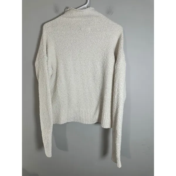 UGG Ylonda Turtleneck Sweater Cream Fuzzy Boucle‎ Knit Pullover 1018963 Mens M - Image 6