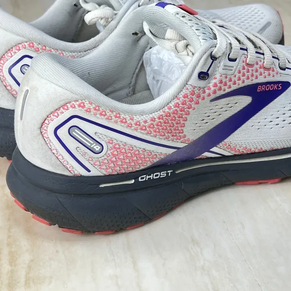 Brooks Ghost 14 Womens Running Shoes White Purple Pink 1203561B192 Size 10.5 B - Image 10
