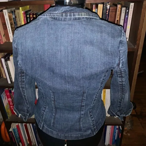 Express stretch denim riding romantic M jacket - Image 2