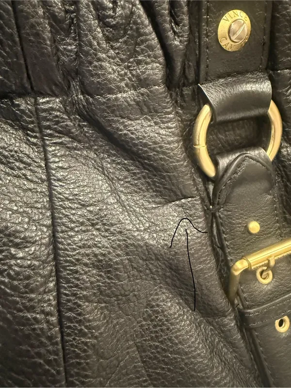 Vince Camuto Large Soft Leather Black Tote Bag Buckle Purse GREAT For Laptop - Image 6