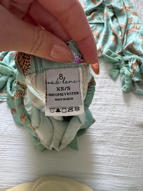 Teal and Cheetah Pajamas Set Green Size XS - Image 2